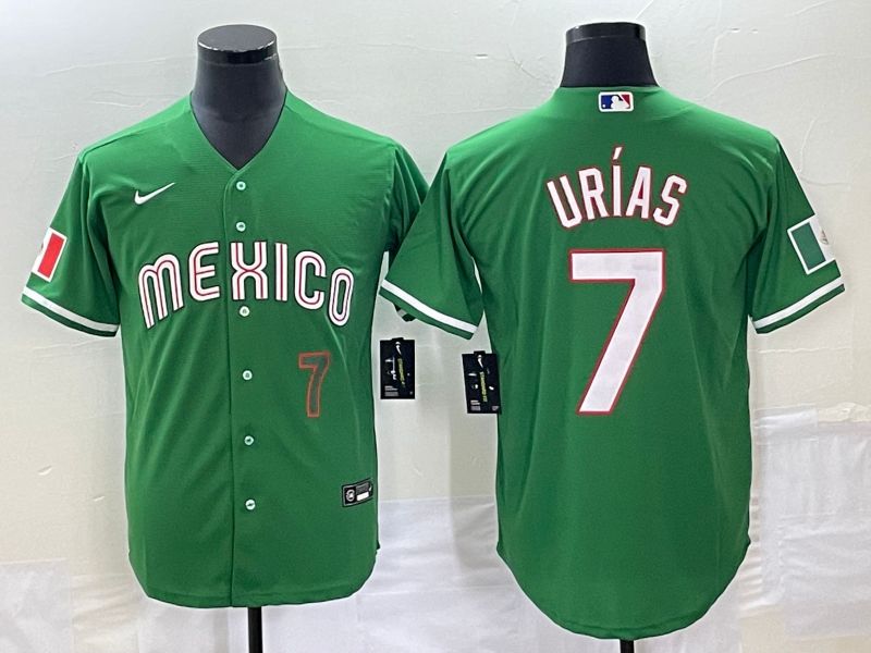 Men 2025 World Cup Mexico #7 Urias Green Nike MLB Jersey style 3187